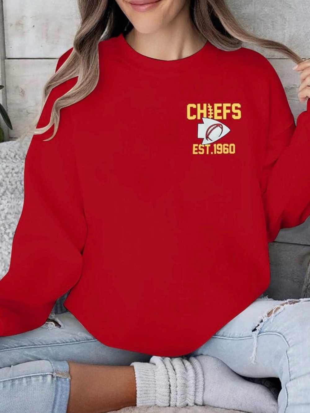 MYHALF Kansas City Chiefs Red Game Day Sweatshirt Women’s Small NWT